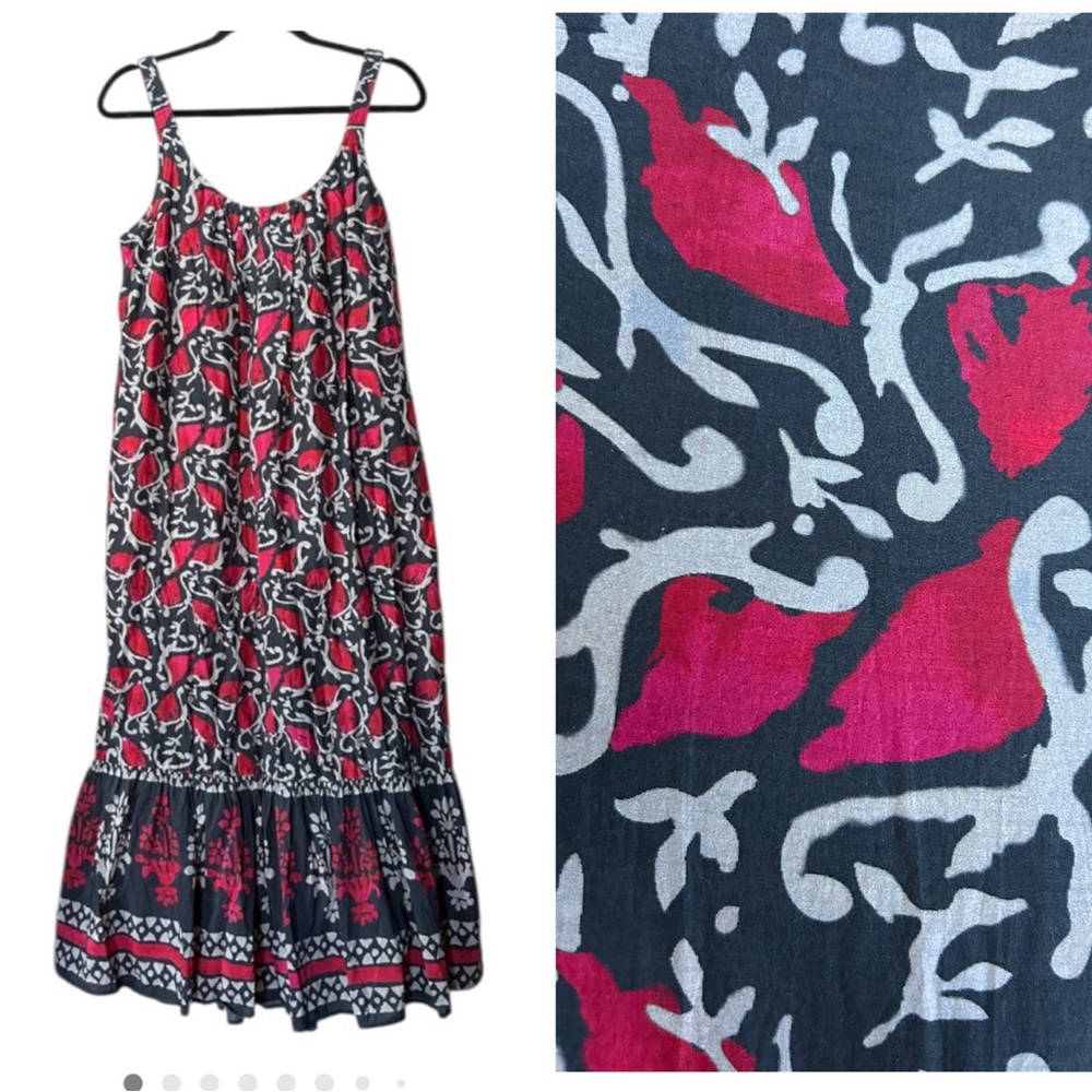 Velvet Cotton Silk relaxed midi sundress L
